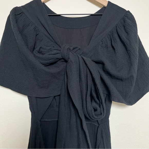 Eloquii Women Plus Size Maxi Dress 3X Black Tie Open Back Cottage Boho 22 - Picture 9 of 11